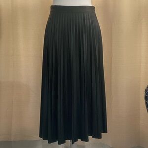 Dark Forest Green Faux Leather Pleated Skirt by The Limited XS/S